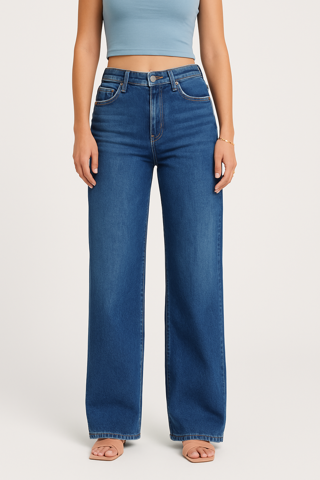 Valvari® Mid-low Rise Wide Leg Jeans