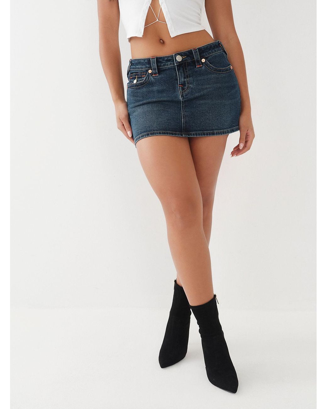Solaqua Dark Blue Denim Mini Skirt