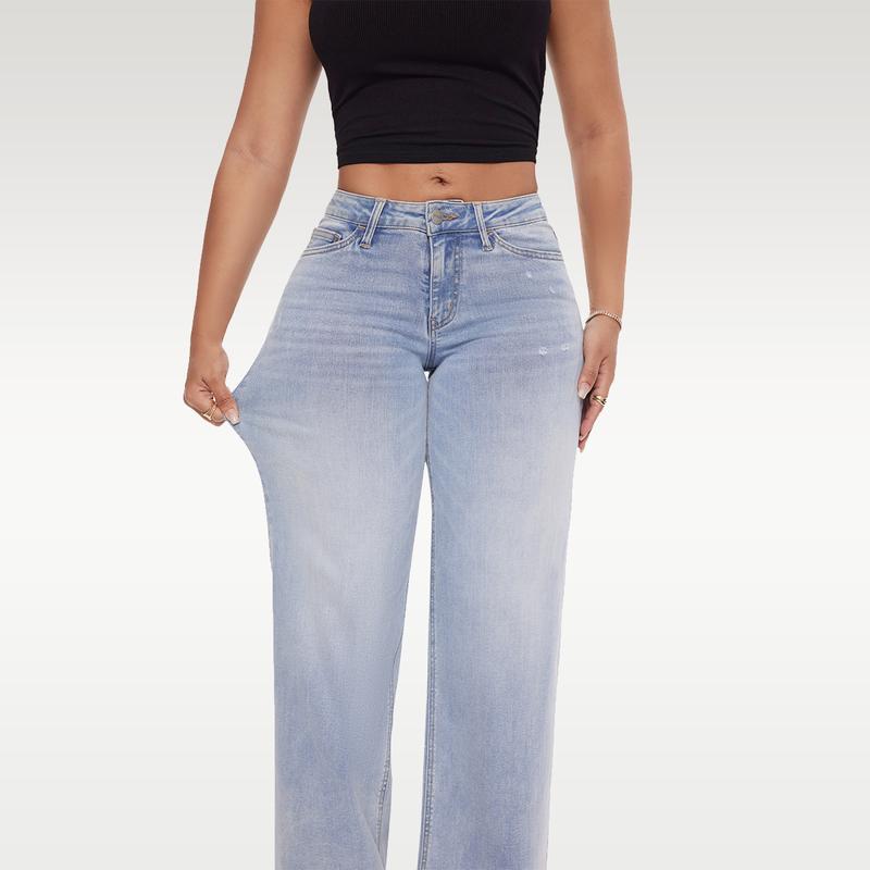 Valvari® Mid-low Rise Wide Leg Jeans