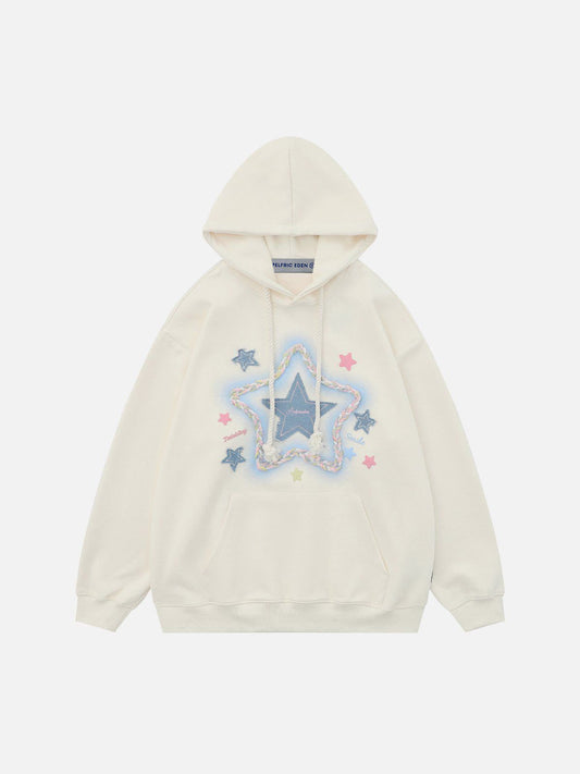 Sudadera con capucha y bordado de estrellas de mezclilla Aelfric Eden