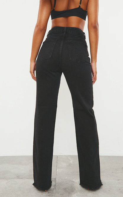 Melinda Jeans acampanados negros lavados 