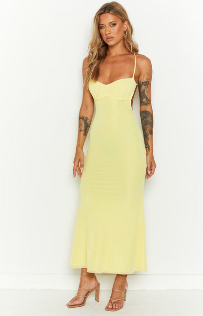 Vestido largo amarillo Elysium