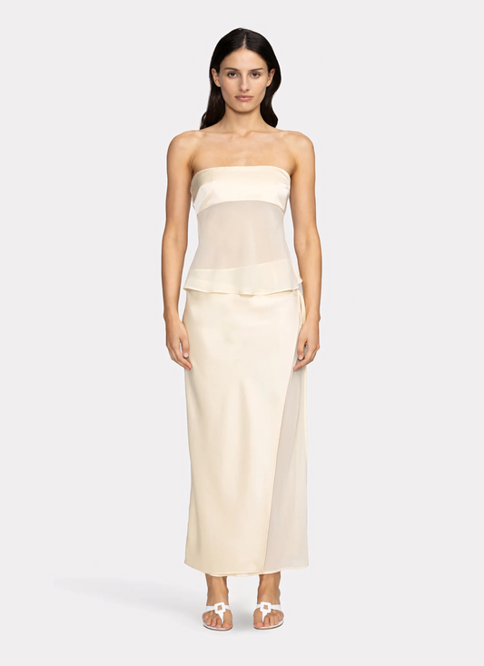 Vestido drapeado transparente Robin Radiance